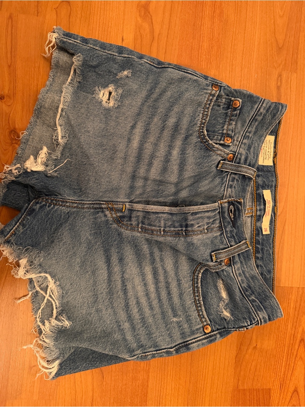Levi's Denim Cutoff High-Waist Shorts - Blue